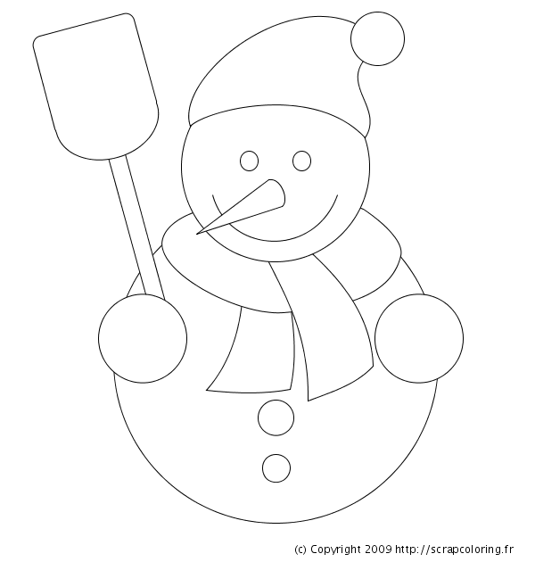 Coloriage dessin bonhomme de neige en Ligne Gratuit à imprimer