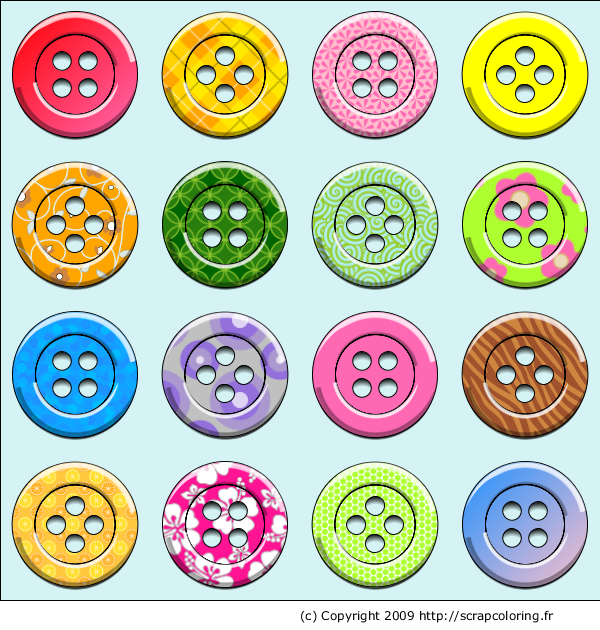 Coloriage Boutons de couture pour scrapbooking et loisirs créatifs