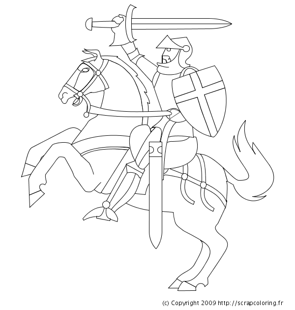 Coloriage à imprimer : Chevalier en armure