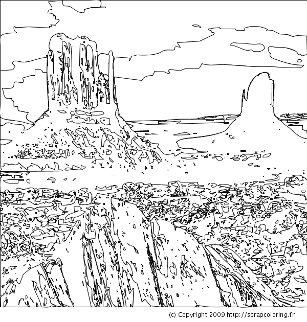 western landscape coloring pages