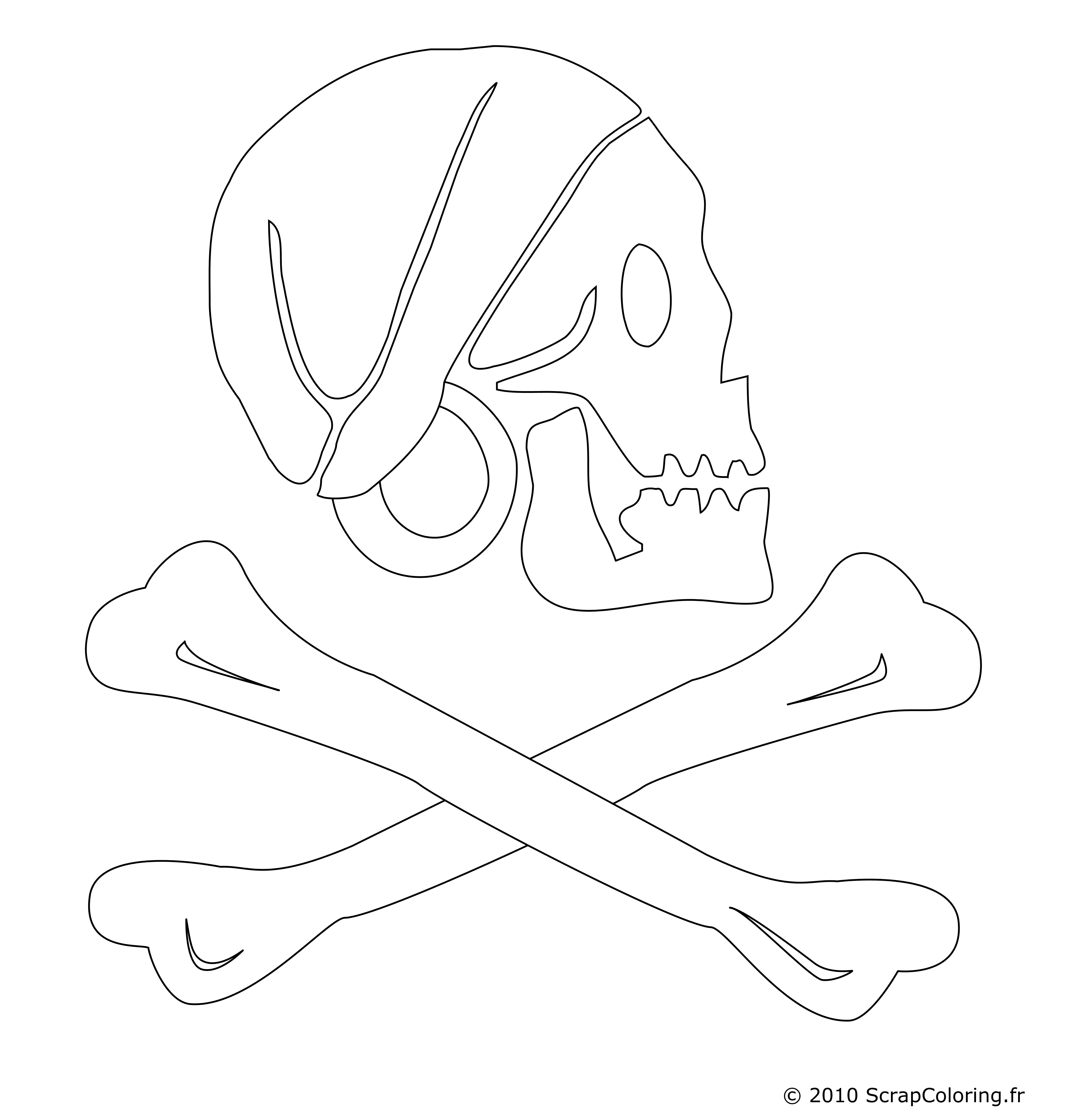 Coloriage drapeau pirate