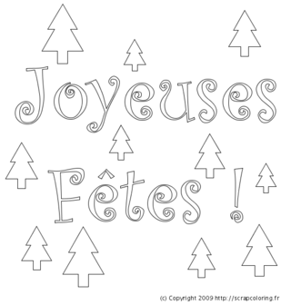 Carte de Voeux Joyeuses F�tes - Sapins