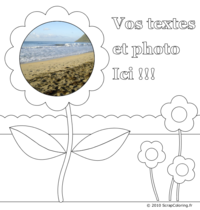 Carte fleurs avec votre photo et  votre texte