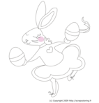 Danseuse lapine et oeufs de Pâques