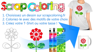 Coloriez en ligne votre T-Shirt ou votre mug sur ScrapColoring !